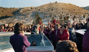 Osho in Rajneeshpuram with Car